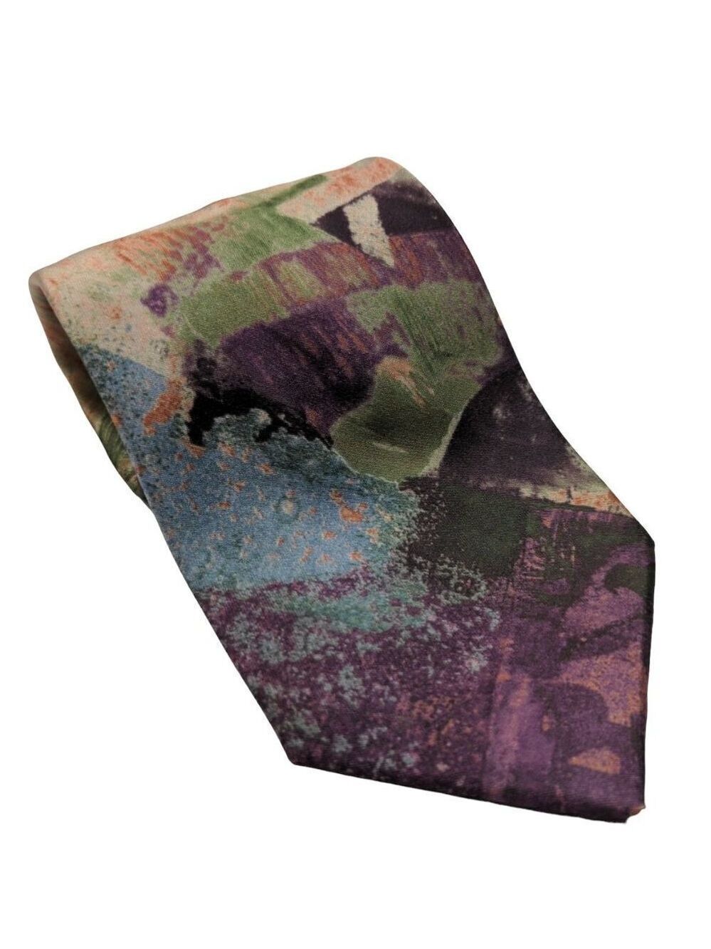 Designer Silk House Executive Art Deco Abstract Multicolor Tie